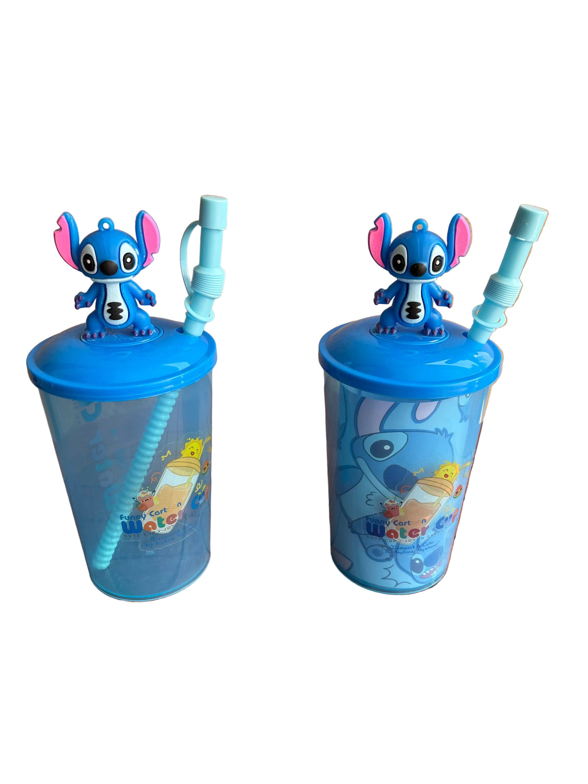 Stitch Plastic Straw Cup With 3D Figurine