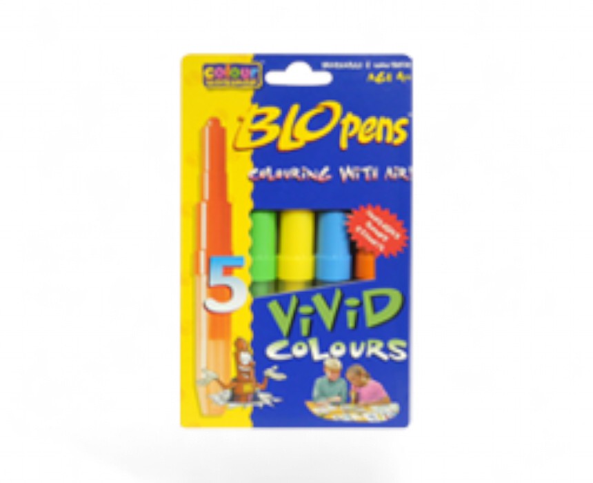 Blowing Pens Set with Stencil Pack of 5