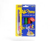Blowing Pens Set with Stencil Bright Pack of 5