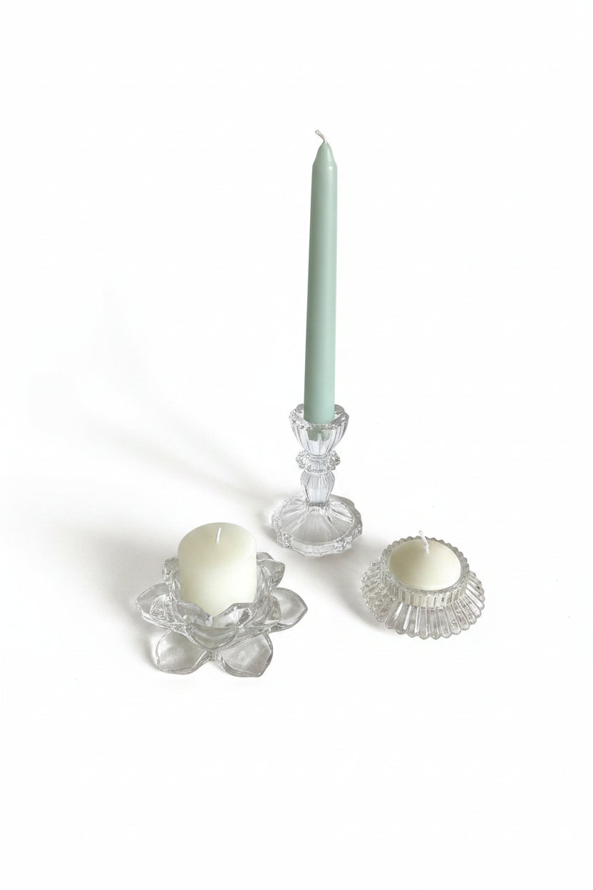 Transparent Glass Candle holder