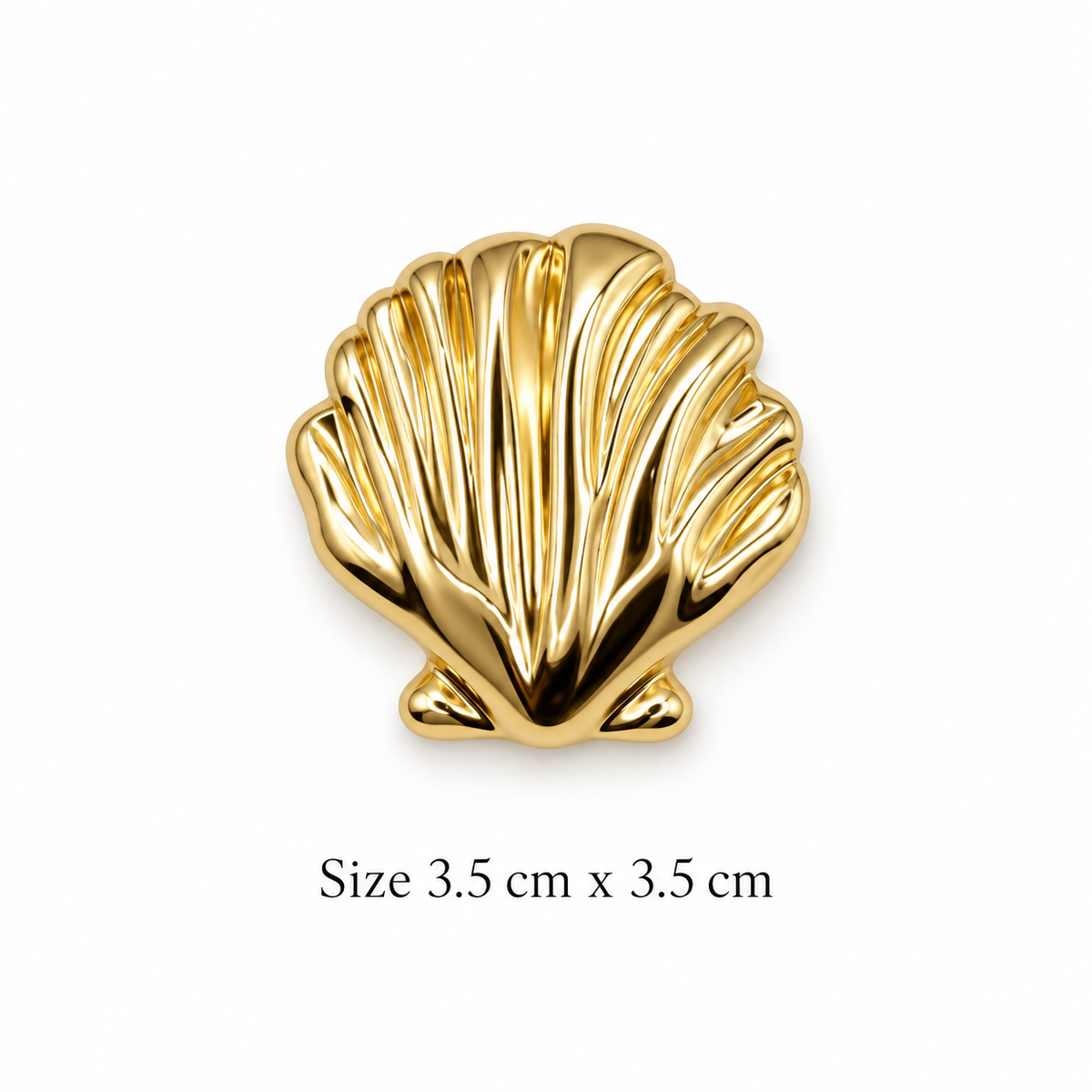 Sculptural Shell Gold Brooch Petit Détail Lebanon