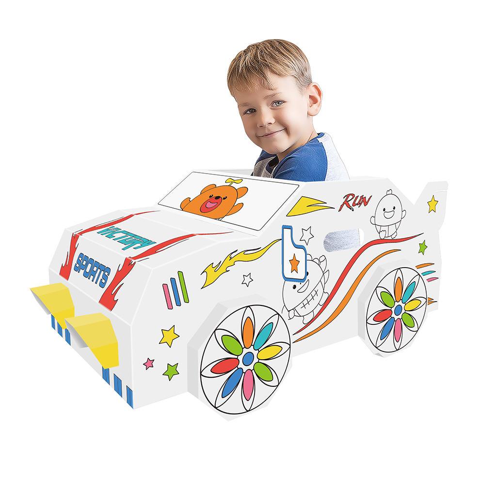 Kids 3D Wearable cardboard Car Coloring