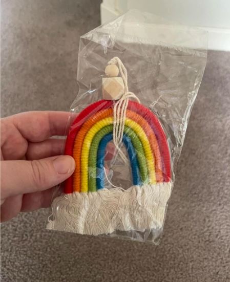 Red Rainbow Wall Hanging Small Size