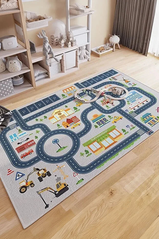 Car Road Map Kids Play Mat