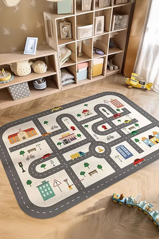 Car Road Kids Play Mat Large