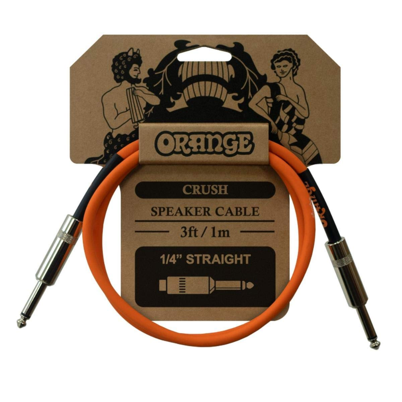 Orange Crush 3' Speaker Cable, Jack to Jack Connectors, Orange