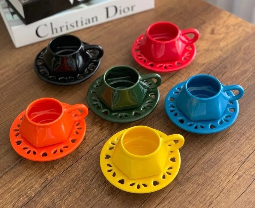 Colored Coffee Cups 6 Pcs