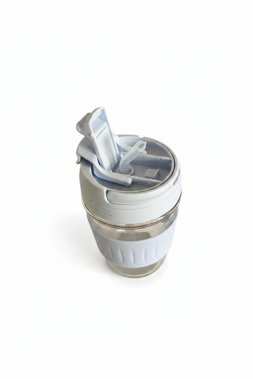 Glass Straw Cup 350ml