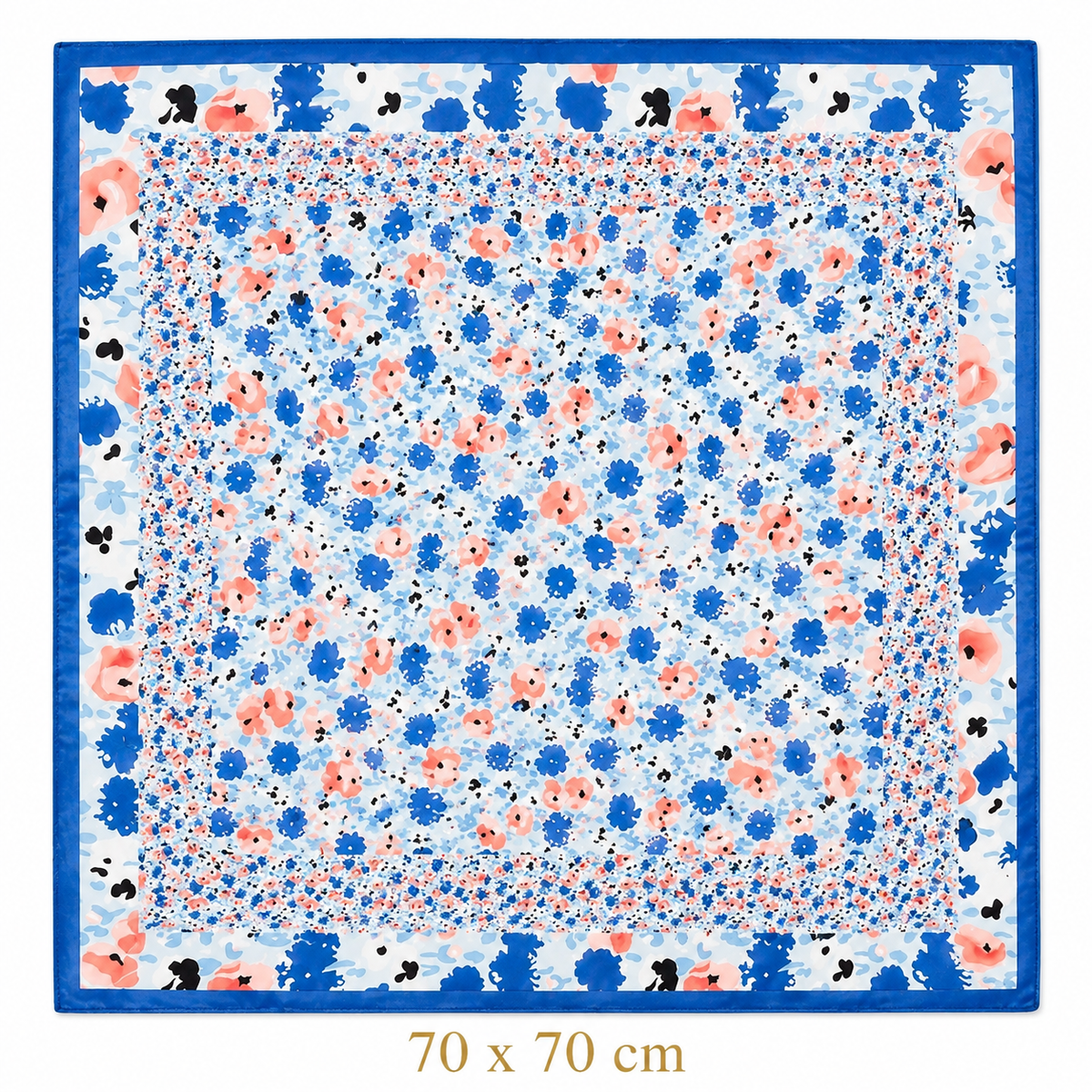 Blue Floral Square Scarf Petit Détail Lebanon