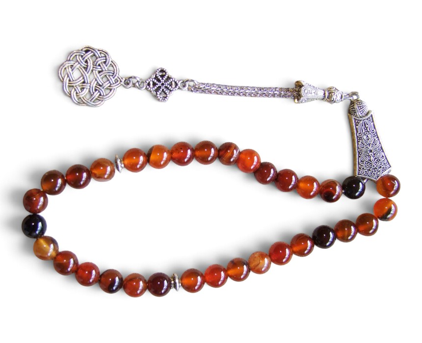 Red Black Agate 33-Bead Rosary