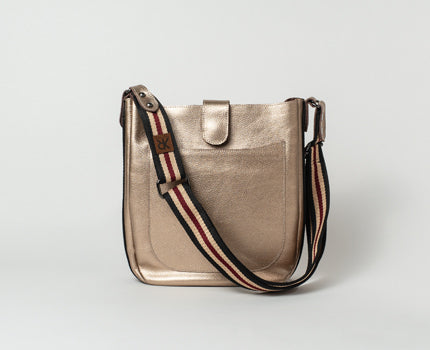 Leonie Crossbody Bag Metallic Gold Beige