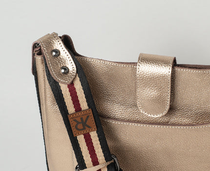 Leonie Crossbody Bag Metallic Gold Beige