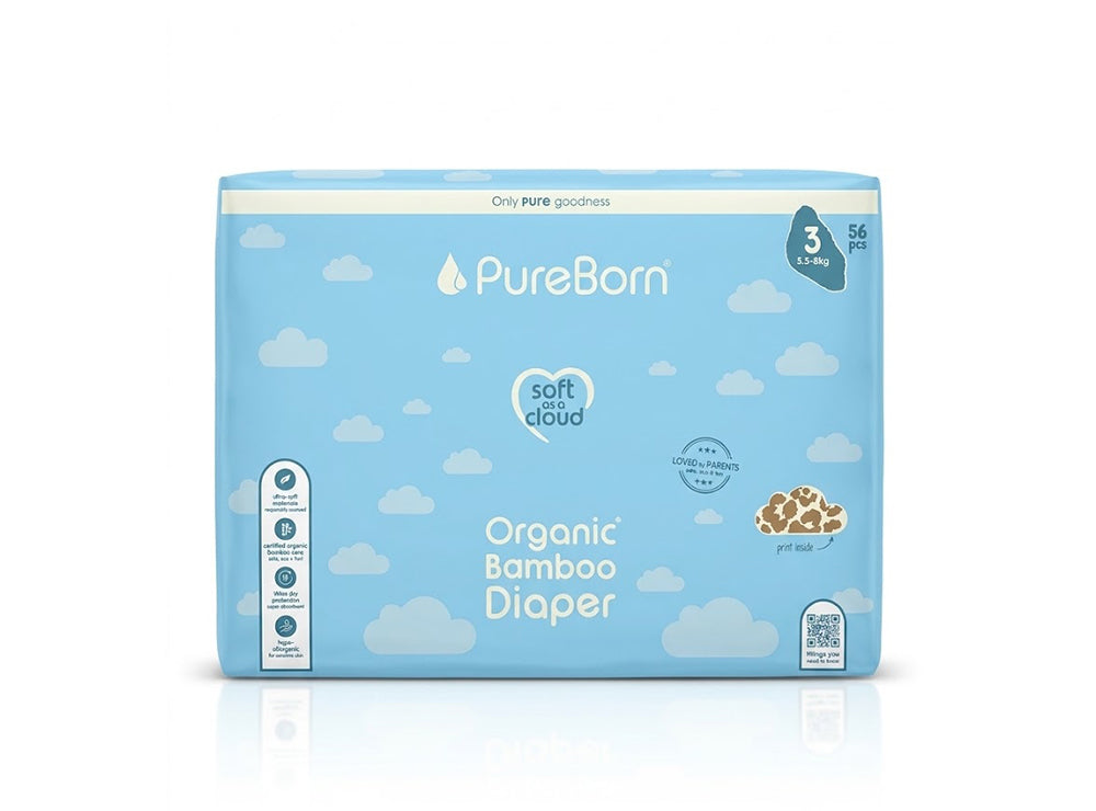 Pureborn Organic Diapers Size 3 56 Pieces
