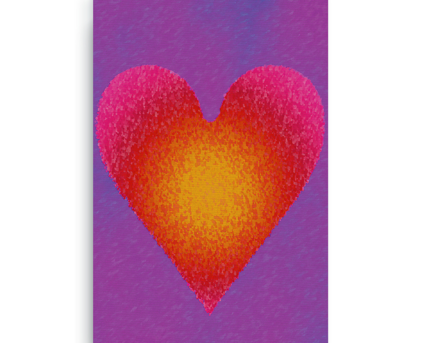 Dark Purple Heart Digital Print Canvas