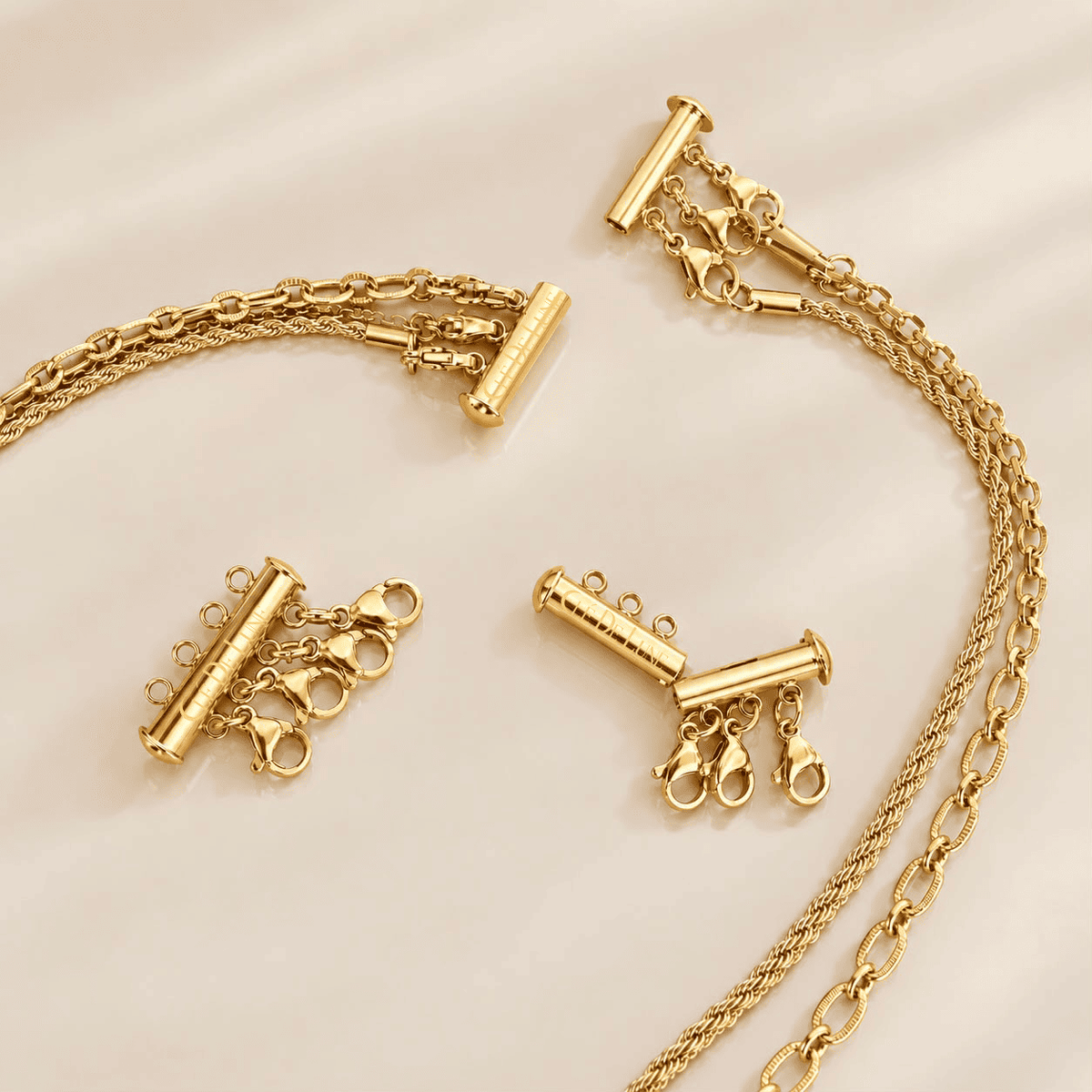 Detangler Multiple Clasp Slide Lock For Layering Necklaces
