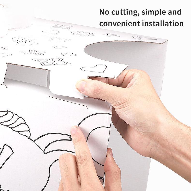 3D Wearable Cardboard Doodle Unicorn Coloring Set
