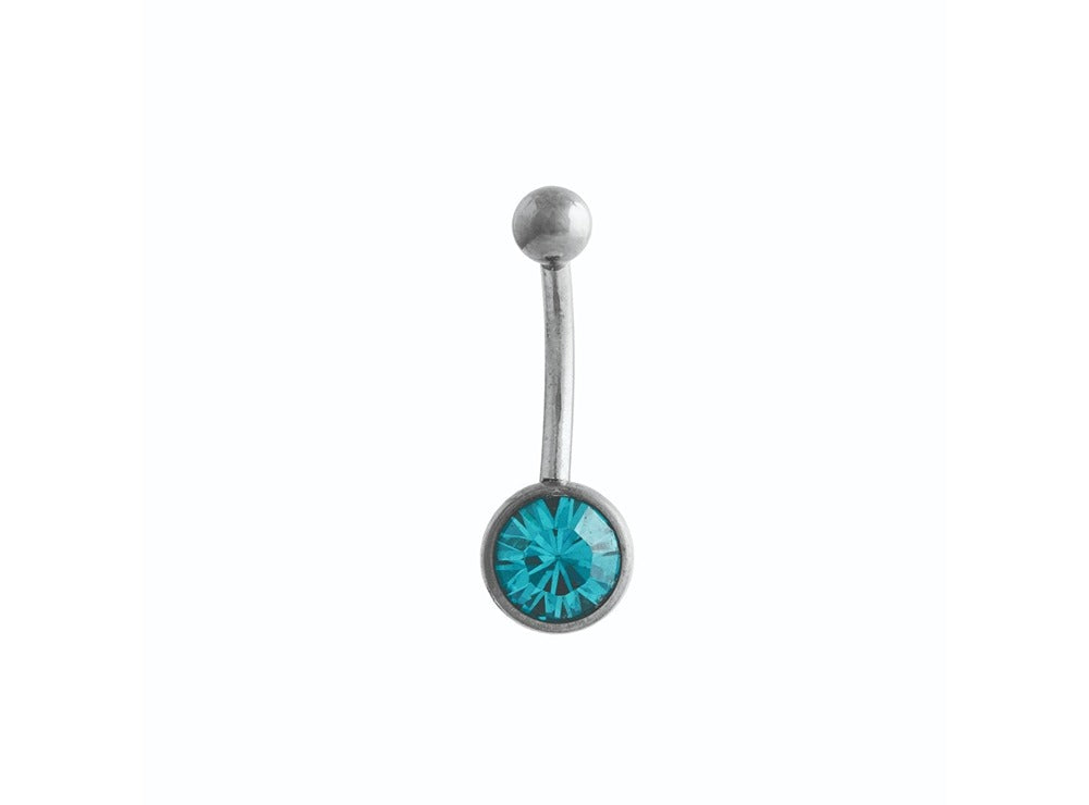 Medisept Belly Pierce Jewelry Single Jewel Aquamarine