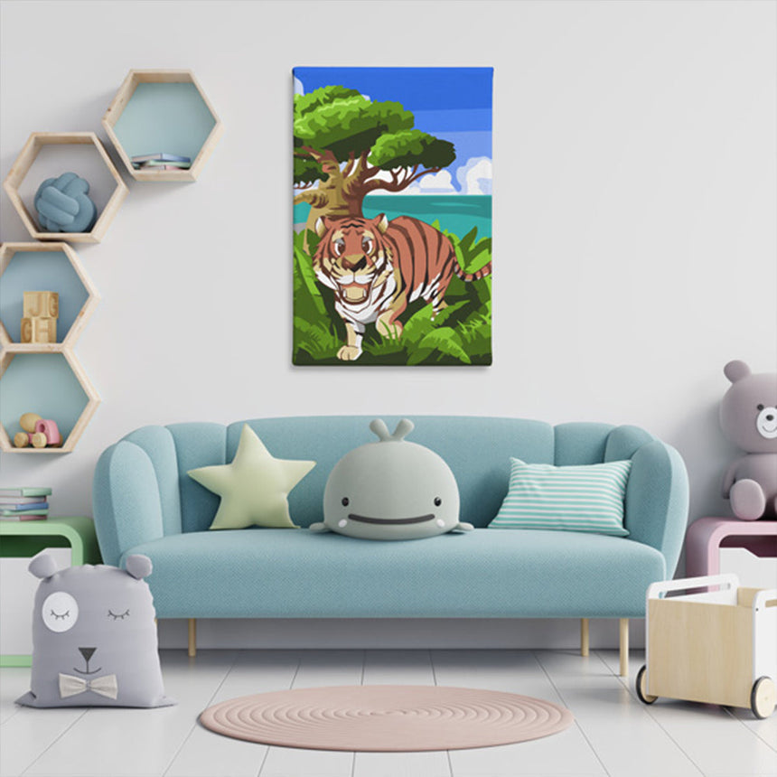 Happy Tiger - Kids Paint By Numbers Kit