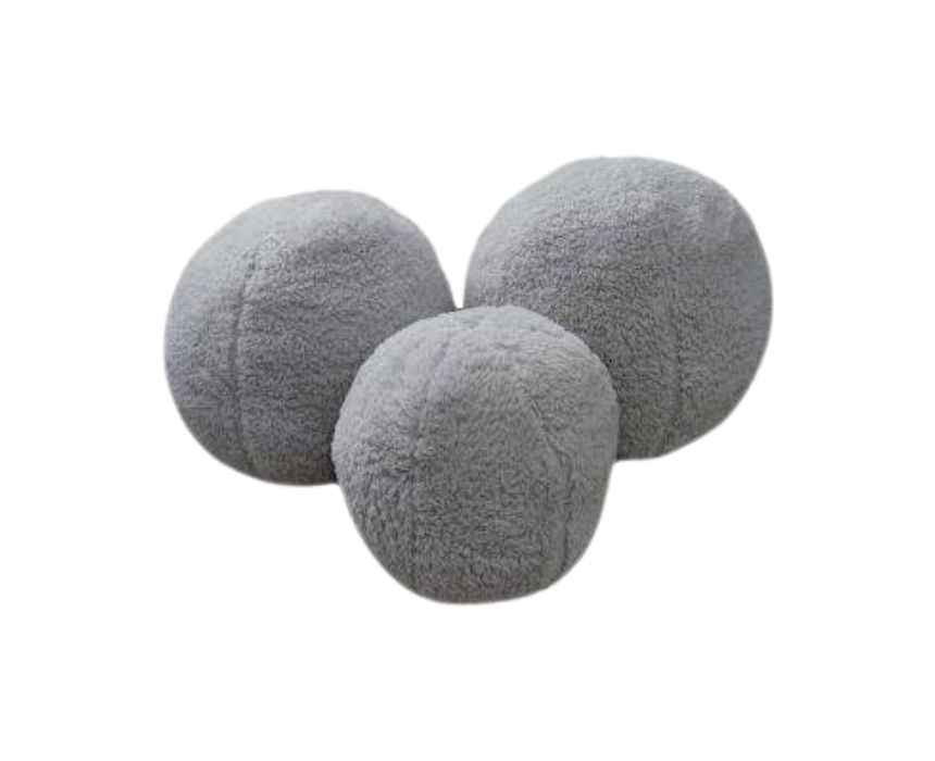 Round Pillows 3 Pcs in Light Grey