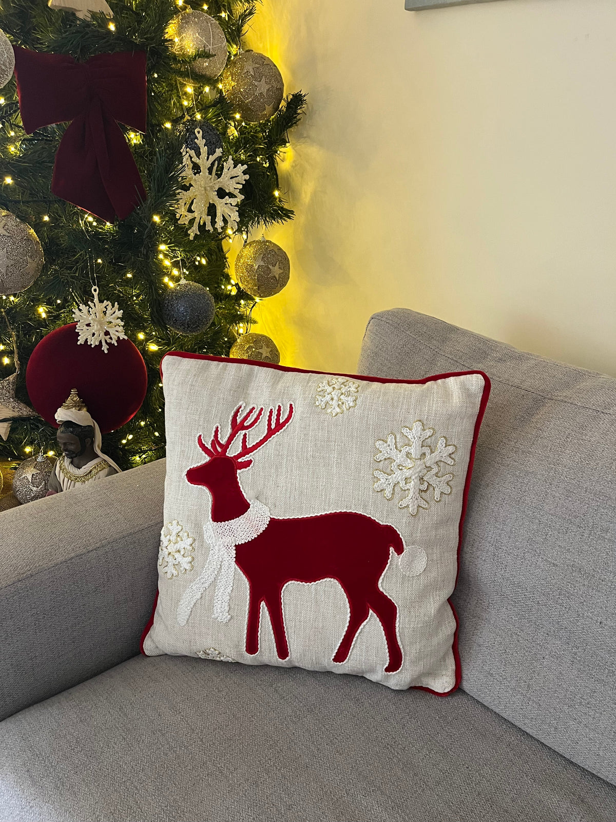 Christmas Reindeer Cushion With Filling