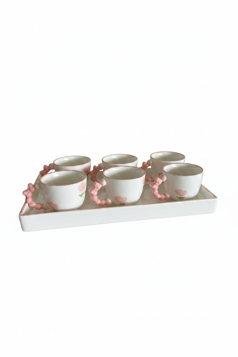 Ceramic Tray And Coffee Cup Set