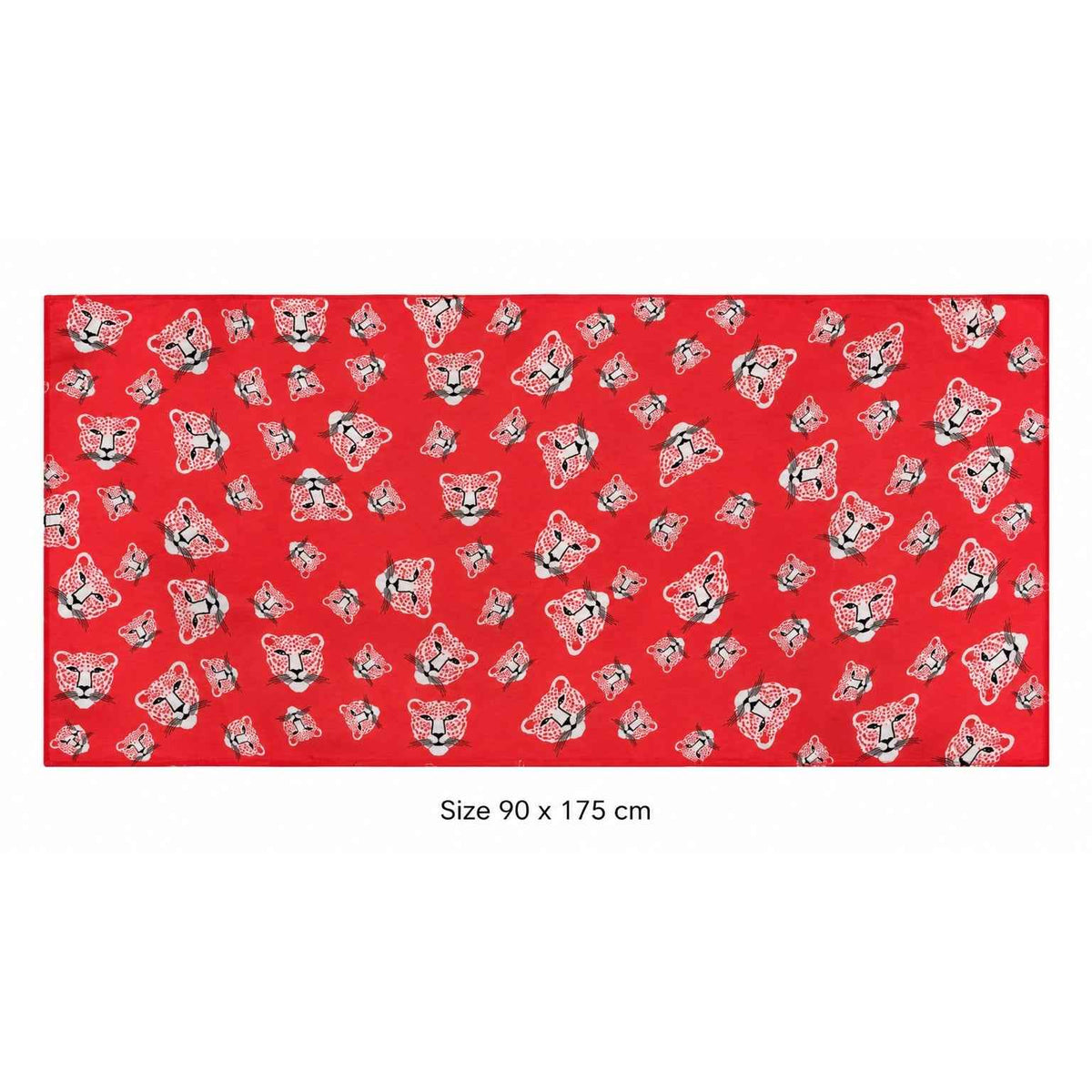 Wild Leopard Mousseline Beach Pareo – Red – 90 × 175 cm Petit Détail Lebanon