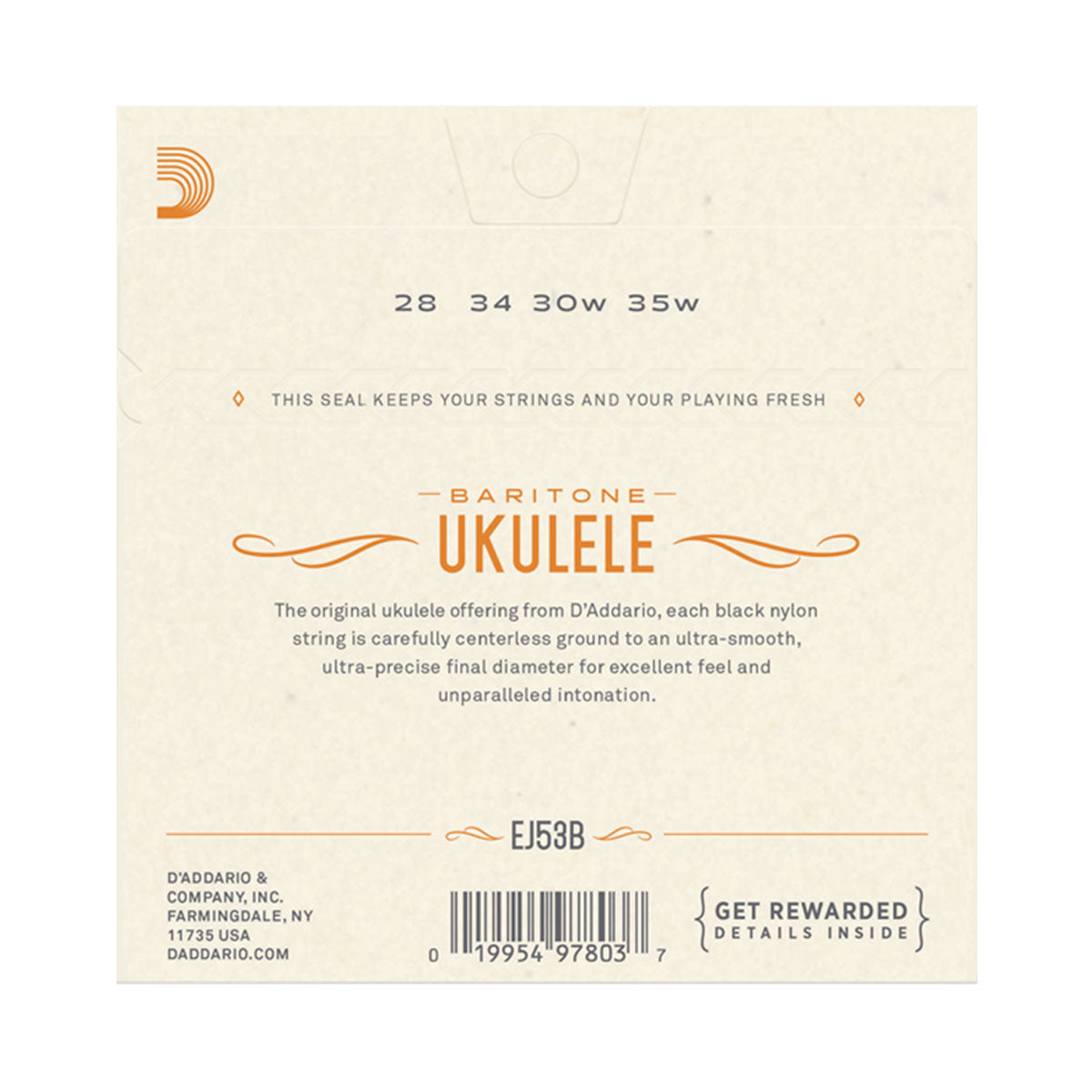 D’addario Baritone Ukulele Strings Black Nylon