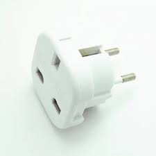 EU to UK Plug Adapter 220V to 110V White