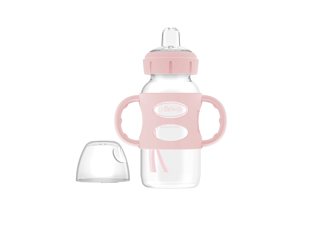 Dr Brown's Sippy Bottle With Handles Pink 270 ml