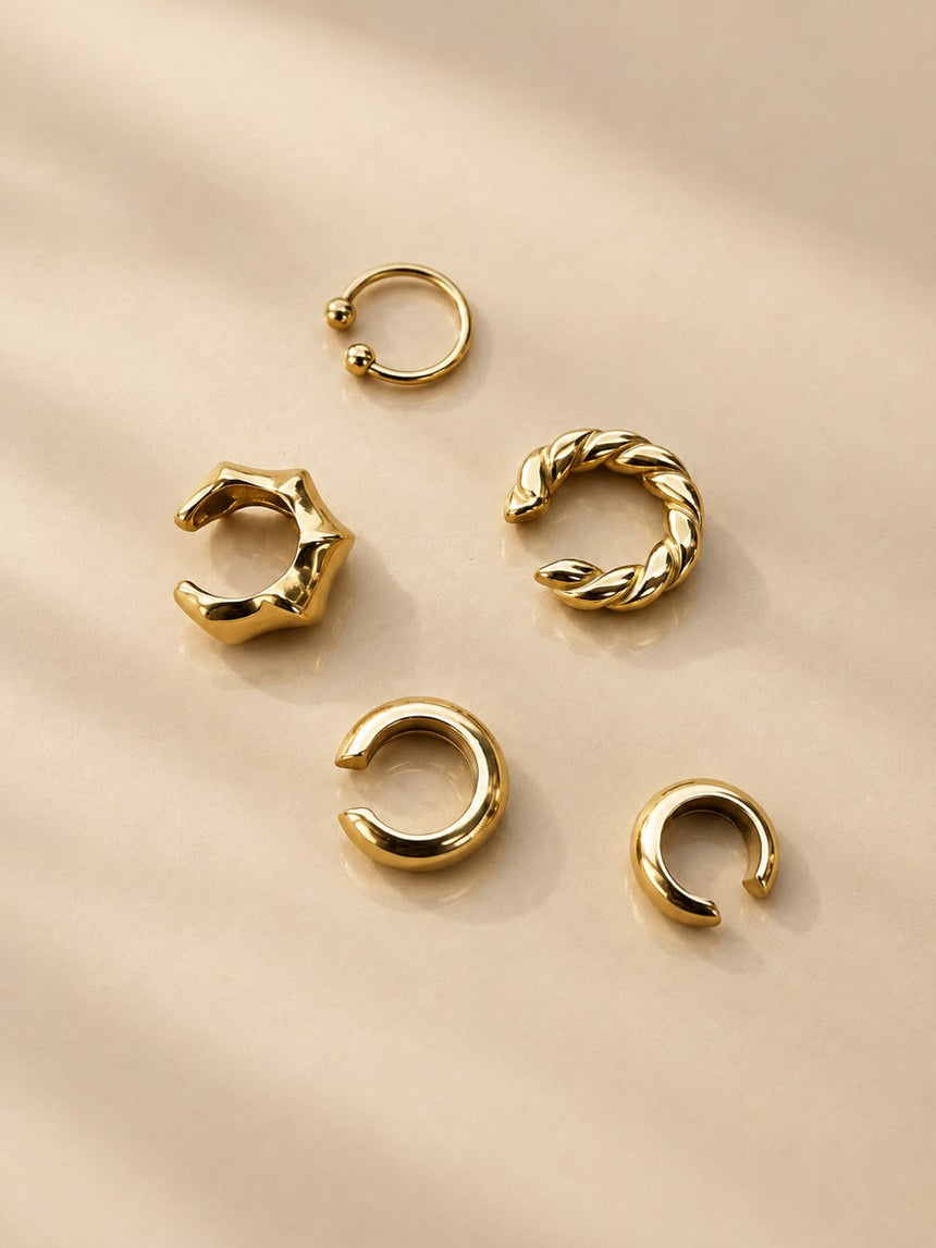 Essential Set Thick and Thin Ear Cuffs - 2 pieces