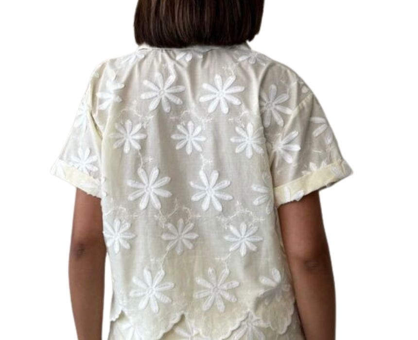 Ecru Boho Floral Shirt