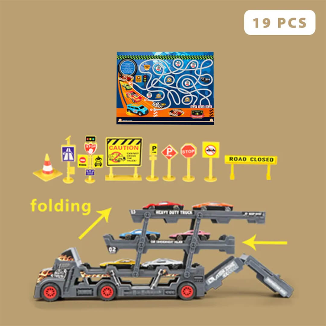 Folding Metal Truck with Mini Ejection Cars