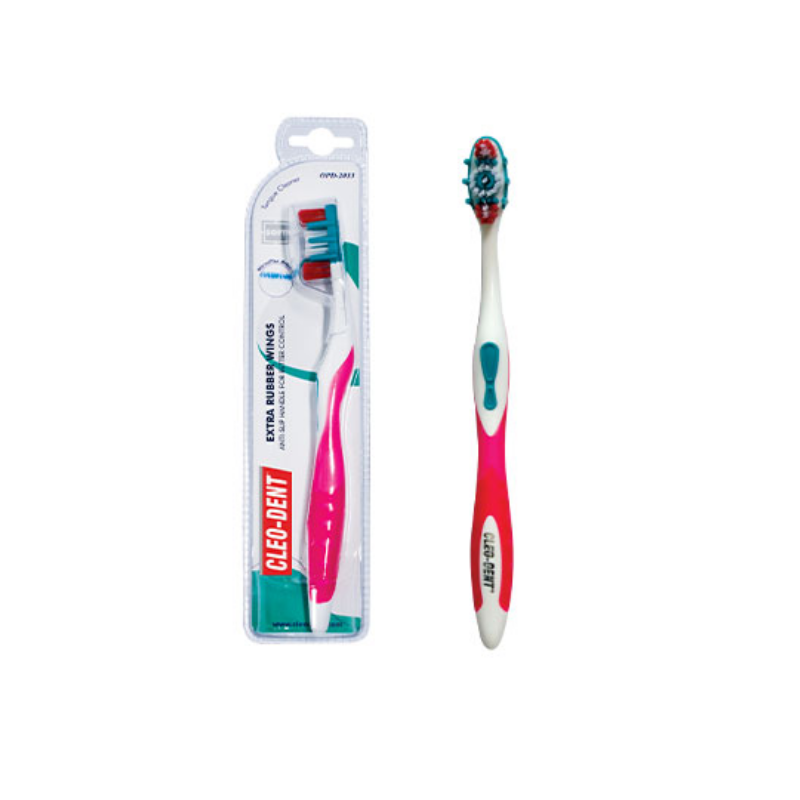 Cleo-Dent Hard Toothbrush Rubber Wings