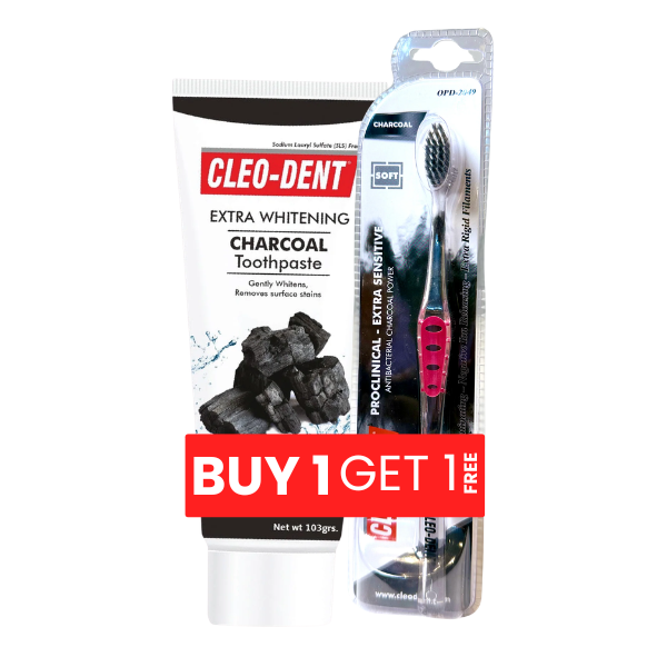 Cleo-Dent Extra Whitening Charcoal Toothpaste