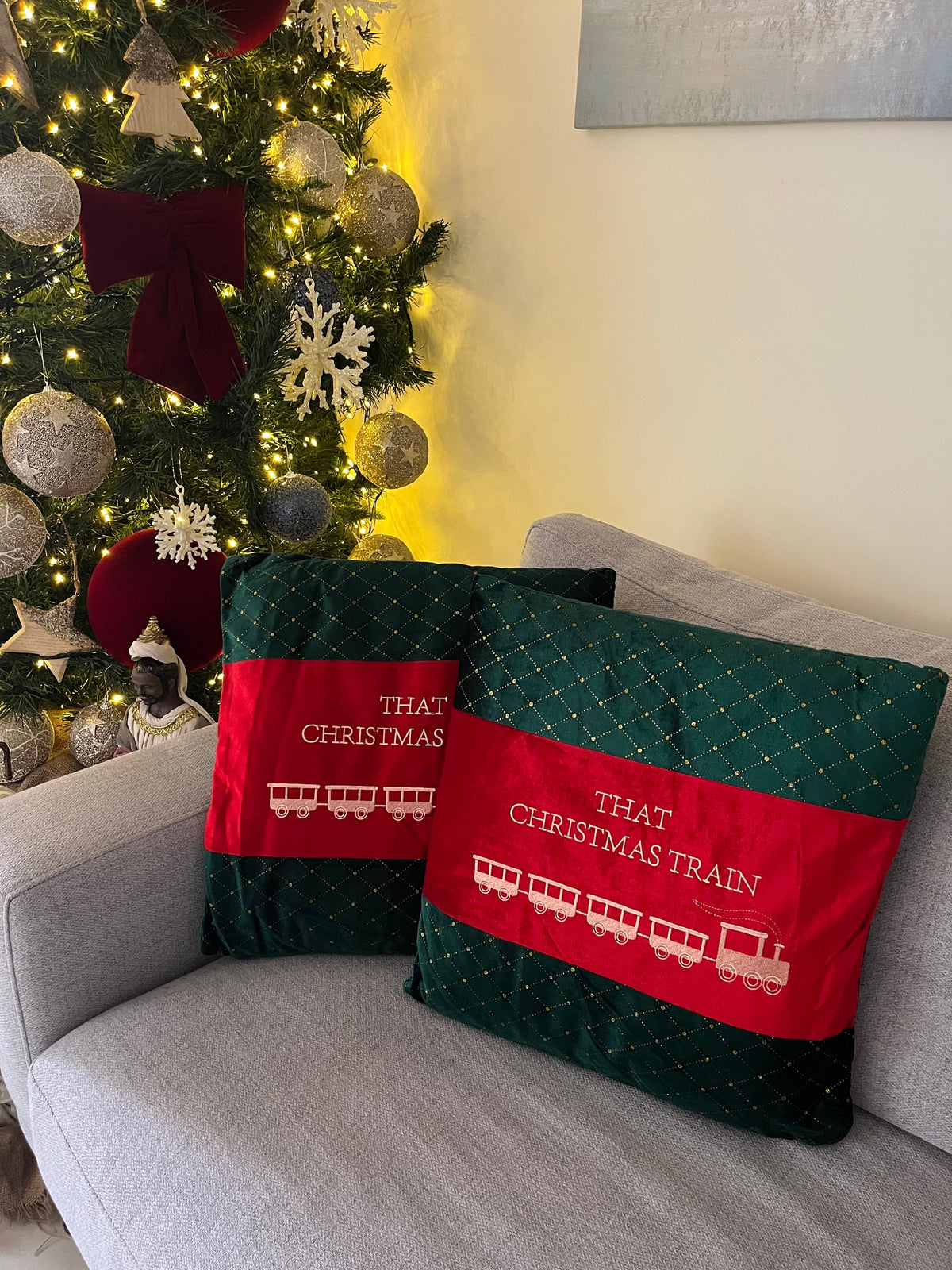 Christmas Train Cushion