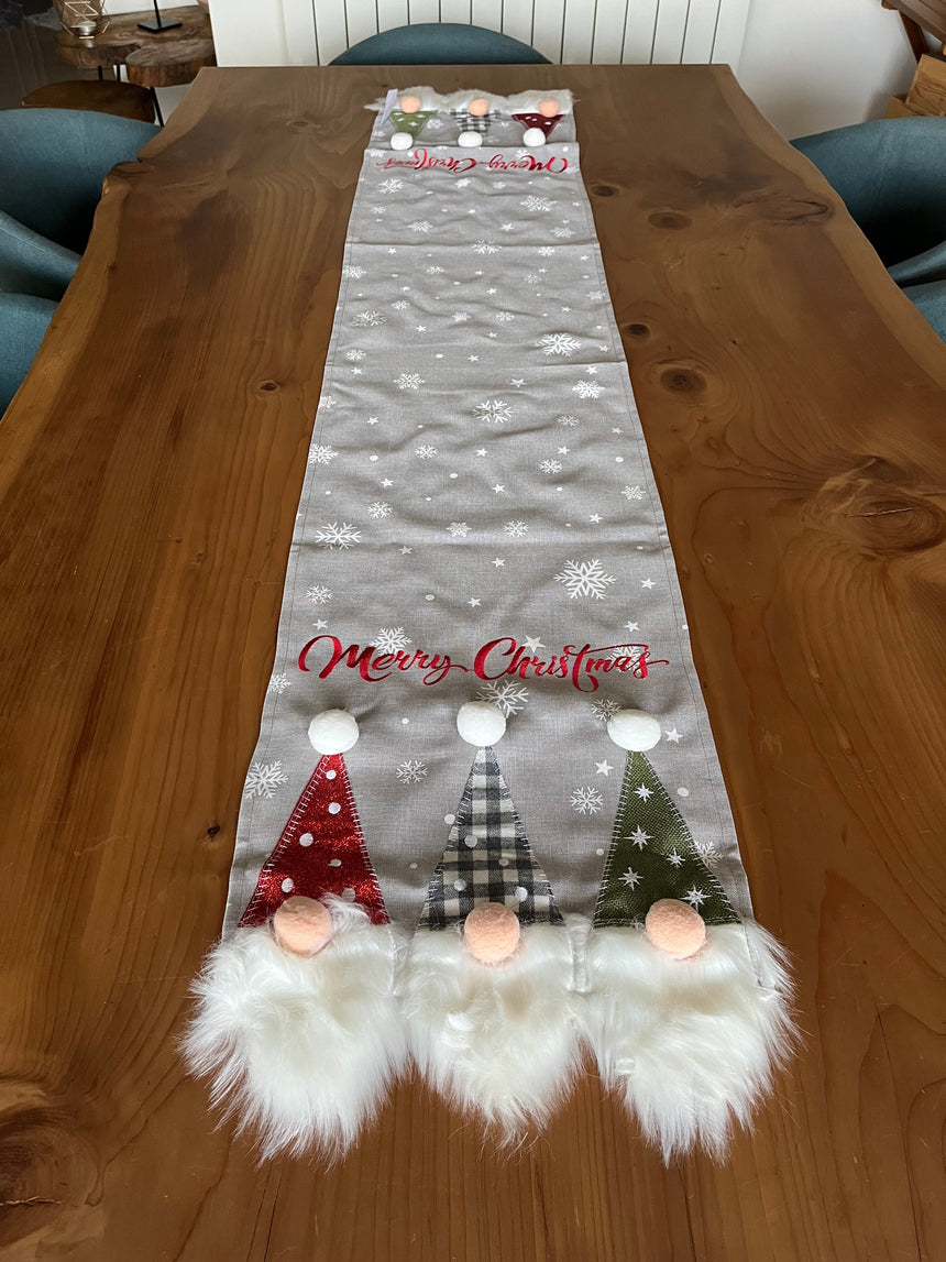Christmas 3D Gnomes Table Runner 35x175cm