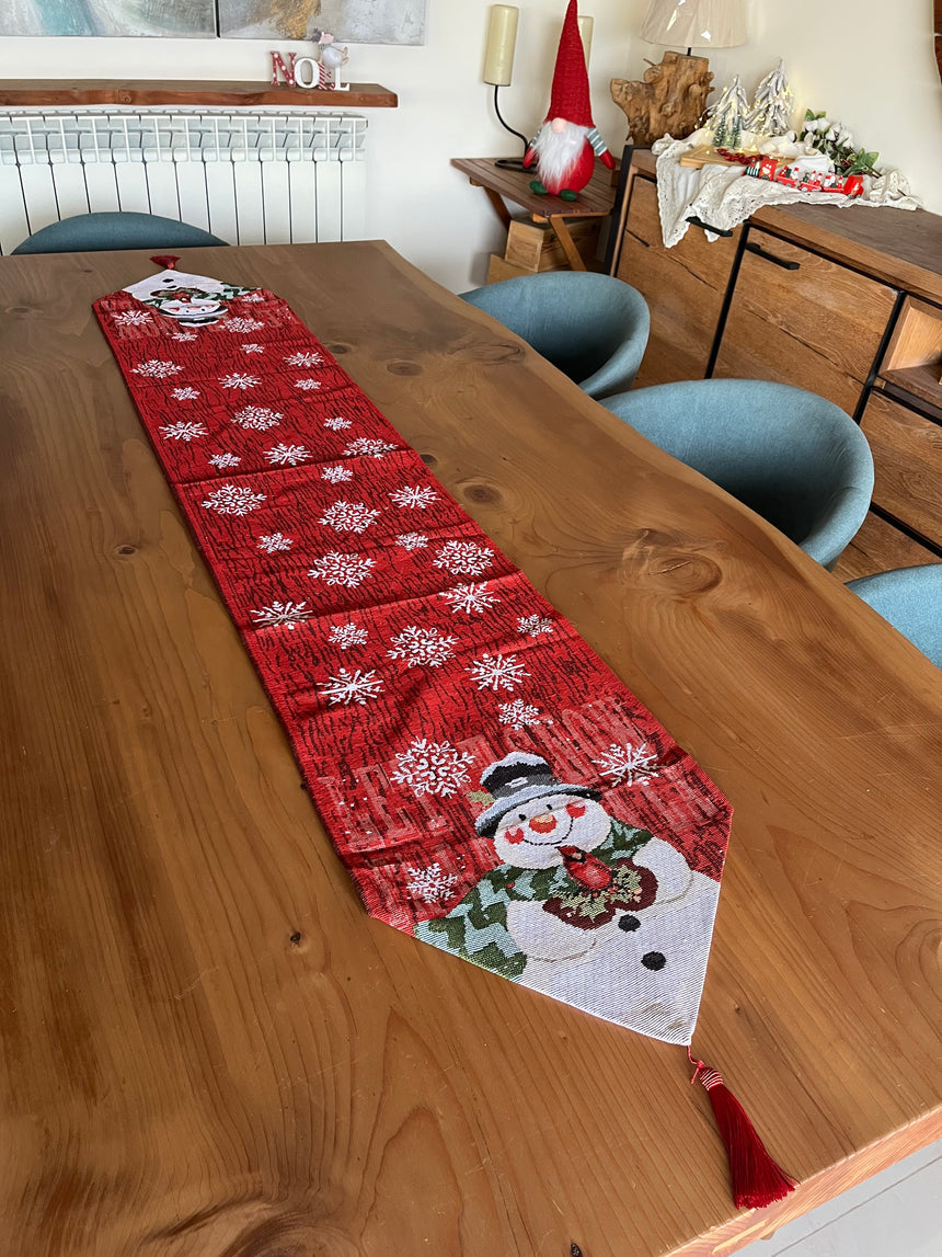 Christmas Snowman Table Runner 34x175cm