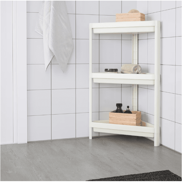 IKEA Corner shelf unit, white, 33x33x71 cm