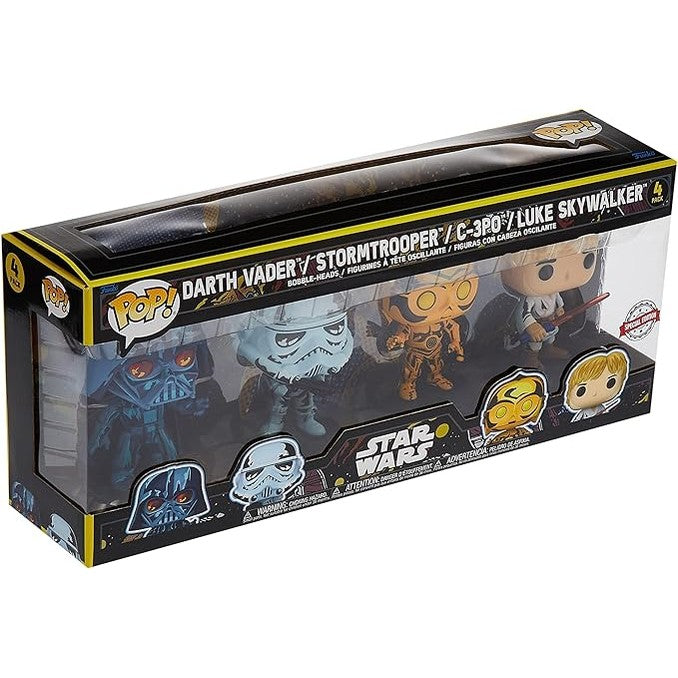 FUNKO POP Star Wars Pack 4 Figurines POP! Movies Vinyl Retro Series by FUNKO POP!