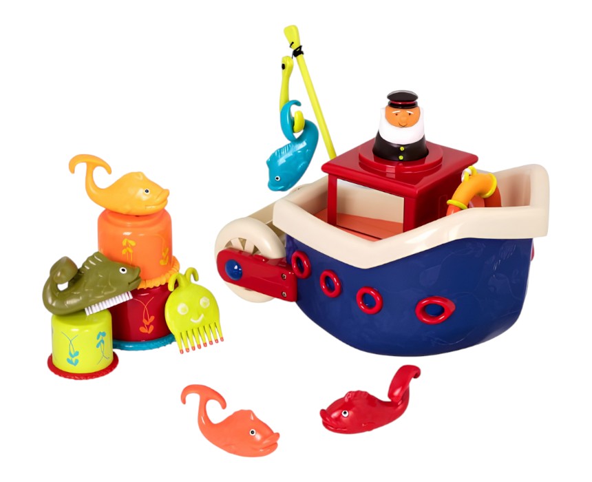 Kids Fish and Splish Bath Boat Toy Set