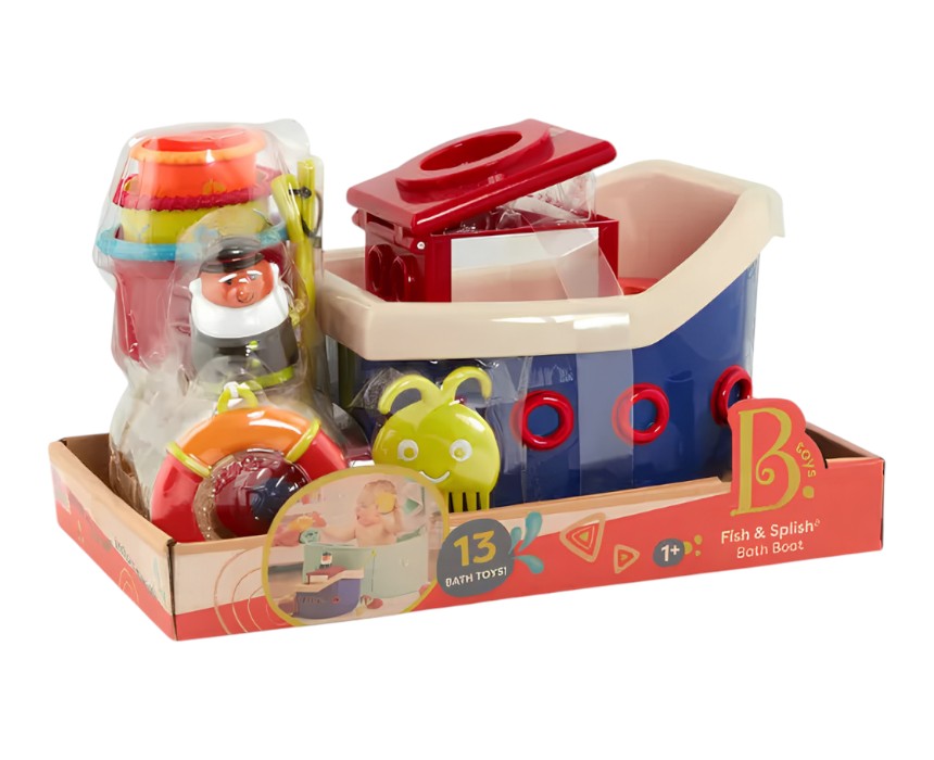 Kids Fish and Splish Bath Boat Toy Set