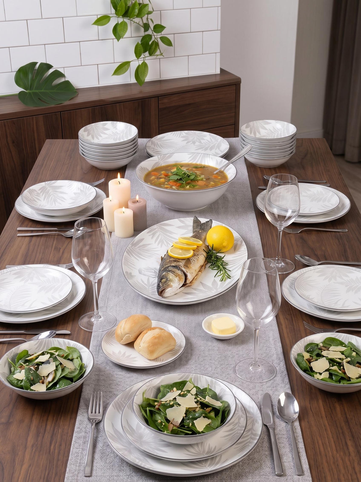 FOLIA Porcelain Set 26 Pcs Dinnerware FOLIA Porcelain Set 26 Pcs FOLIA Porcelain Set 26 Pcs Dorsch