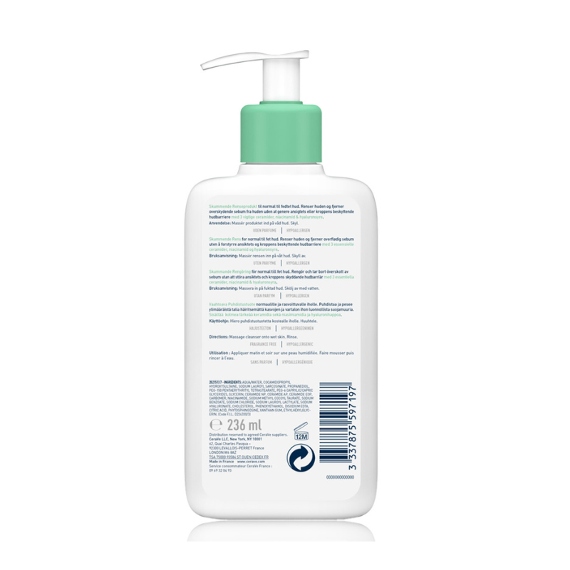Cerave Foaming Cleanser For Normal To Oily Skin 236ml