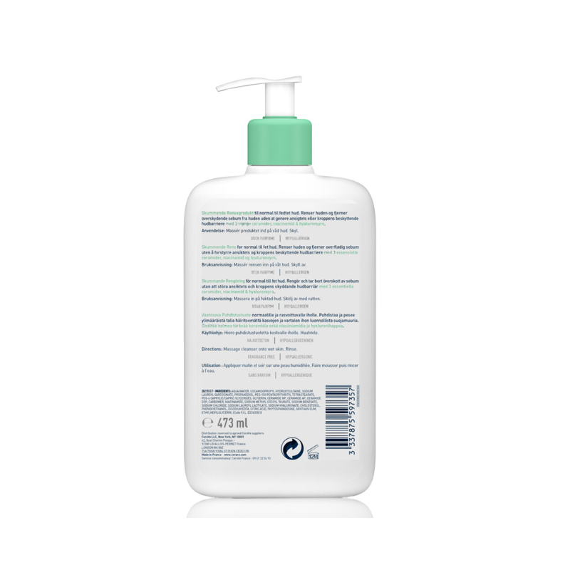 CeraVe Foaming Cleanser For Normal To Oily Skin 473ml