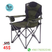 Folding camping chair portable outdoor chair with armrest and cupholder