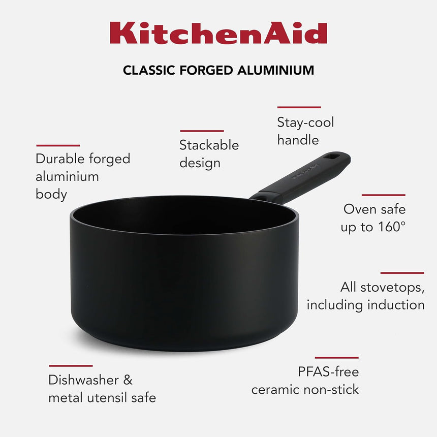 Black Forged Saucepan 20cm SaucePan Black Forged Saucepan 20cm Black Forged Saucepan 20cm KitchenAid