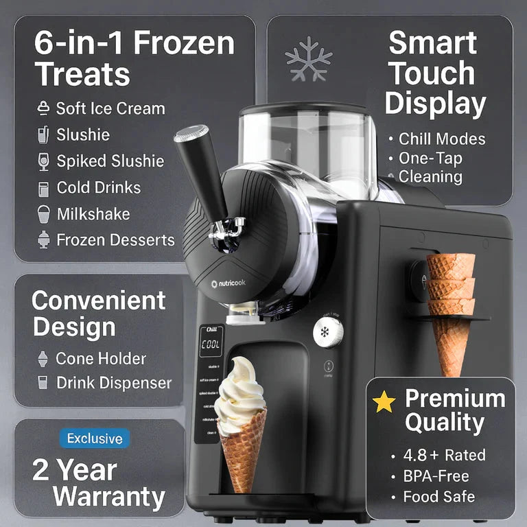 Frost Ice Cream Maker, Sorbet &  Milkshake Machine, 1.8L Ice Cream Makers Frost Ice Cream Maker, Sorbet &  Milkshake Machine, 1.8L Frost Ice Cream Maker, Sorbet &  Milkshake Machine, 1.8L Nutricook