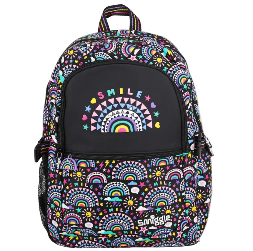 Smiggle Backpack Black rainbow | (G1-G3) | 42cm