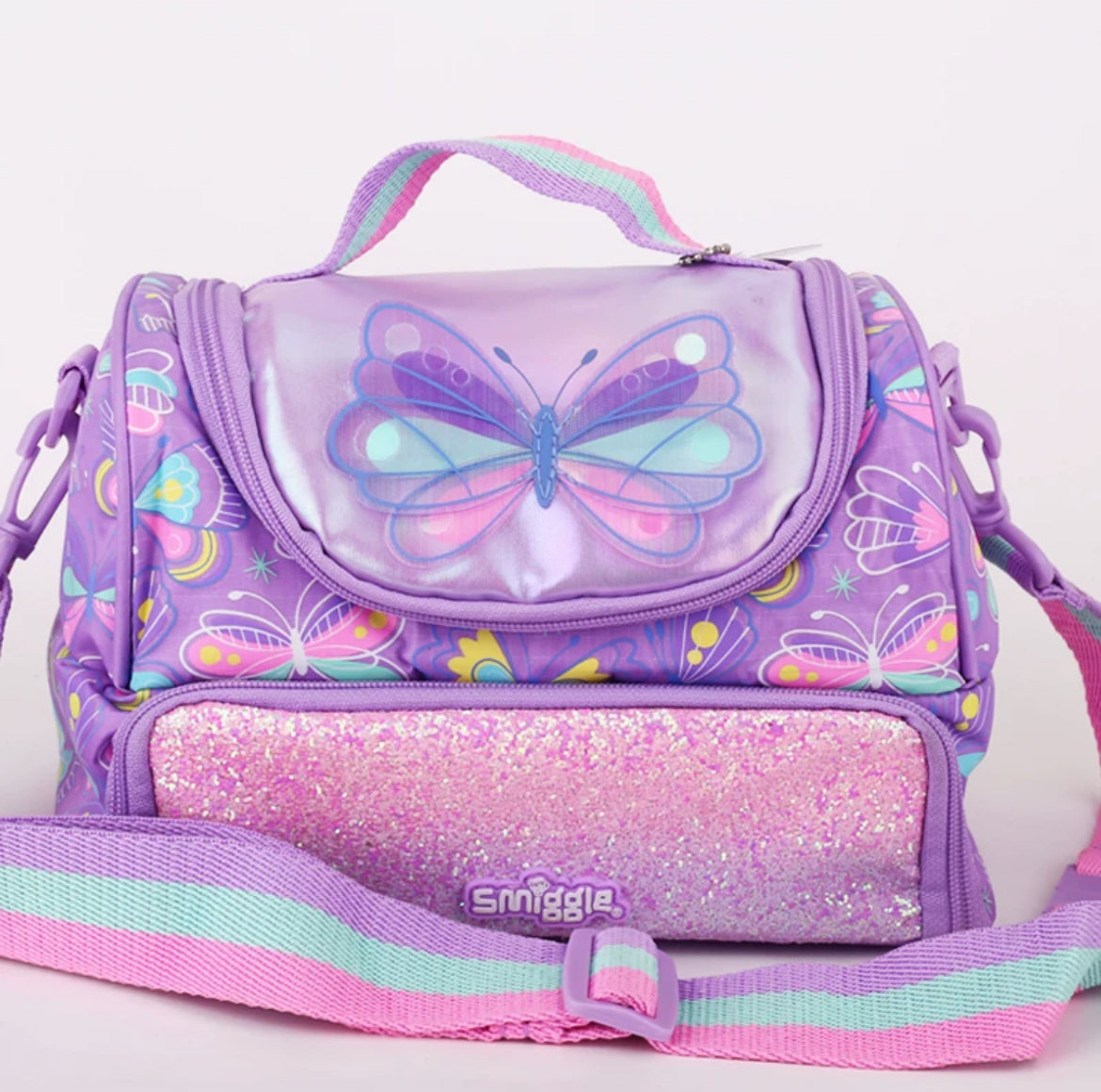 Smiggle Lunch Bag | Shoulder Straps | Butterfly | 24×18×16.5cm