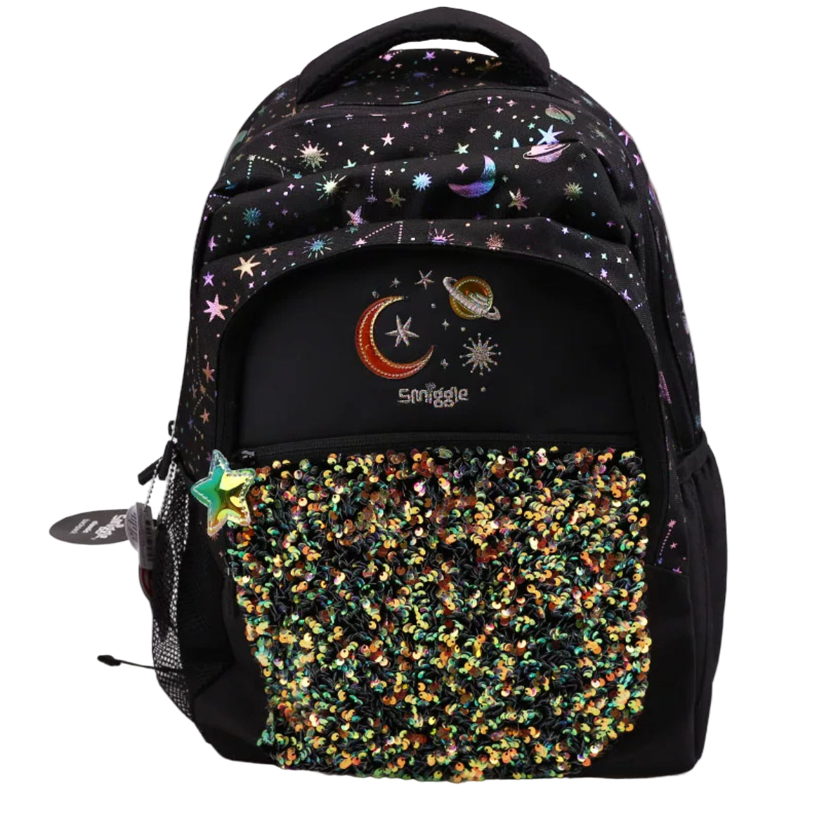 Smiggle Backpack Sequin | Shiny Space | (G1-G3) | 42cm
